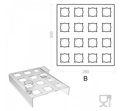 E-141 - Espositore in plex trasp. per dolci semifreddi in bicchierini Ripiano Orizzontale
