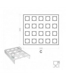 E-141 ESI-C - Espositore in plex trasp. per dolci semifreddi in bicchierini ripiano orizzontale - 20 postazioni