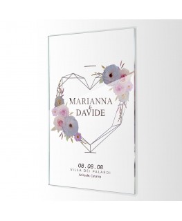 E-745 PAR-C - Partecipazione in plexiglass trasparente o colorato rettangolare con angoli retti - Misure: L 12 x H 18 cm