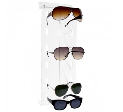 E-326 - Porta occhiali in plexiglass trasparente verticali per pannelli dogati