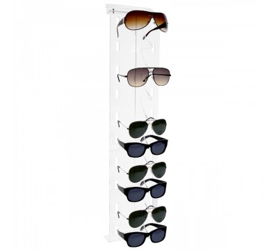 E-326 - Porta occhiali in plexiglass trasparente verticali per pannelli dogati