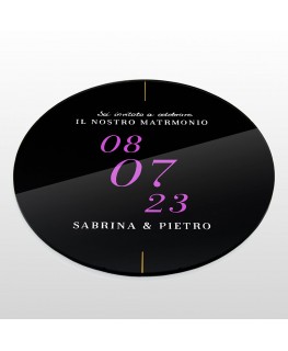 E-754 PAR-B - Partecipazione in plexiglass trasparente o colorato circolare - Diametro: 13 cm