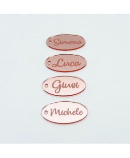 E-756 SEP - Segnaposto in plexiglass personalizzati di forma ellisse