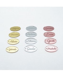 E-756 SEP - Segnaposto in plexiglass personalizzati di forma ellisse