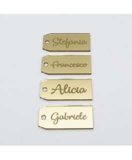 E-761 SEP - Segnaposto in plexiglass personalizzati di forma rettangolare con due angoli rastremati