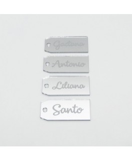E-761 SEP - Segnaposto in plexiglass personalizzati di forma rettangolare con due angoli rastremati