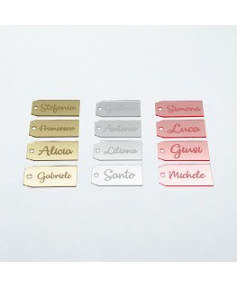 E-761 SEP - Segnaposto in plexiglass personalizzati di forma rettangolare con due angoli rastremati