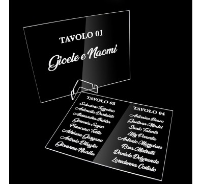 E-771 TAB-H - Tableau in plexiglass trasparente o colorato stampato di forma rettangolare o quadrato