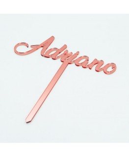 E-785 TOK-A - Top cake in plexiglass con nome su 1 riga
