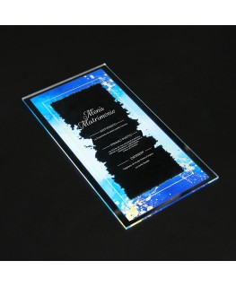 E-788 MEN - Menù in plexiglass trasparente o colorato stampato di forma rettangolare o quadrata