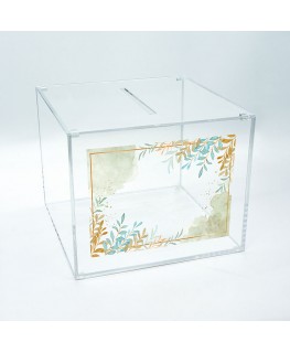 E-790 SCA-A - Scatola in plexiglass trasparente per regali in contanti e biglietti per il matrimonio personalizzata Dimension...