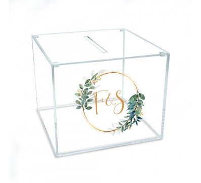 E-790 SCA-A - Scatola in plexiglass trasparente per regali in contanti e biglietti per il matrimonio personalizzata Dimension...