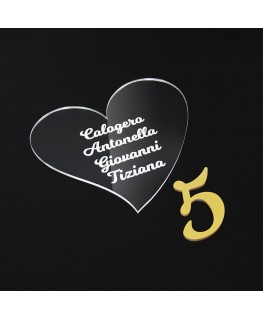 E-791 TAB - Tableau in plexiglass a forma di cuore