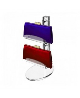 E-143 ESP-B - Espositore per pelletteria in plexiglass  trasparente - 2 ripiani