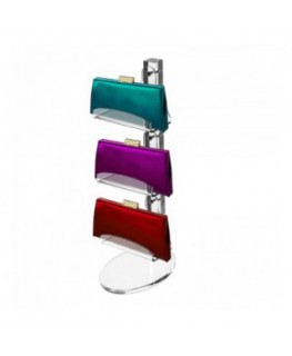 E-143 ESP-C - Espositore per pelletteria in plexiglass trasparente - 3 ripiani