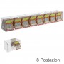 Espositore gratta e vinci da banco o da soffitto in plexiglass trasparente munito di sportellino frontale lato rivenditore