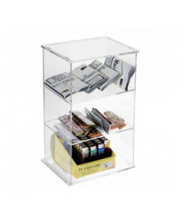 E-205 POA-B - Espositore porta accendini in plexiglass trasparente a 3 ripiani orizzontali