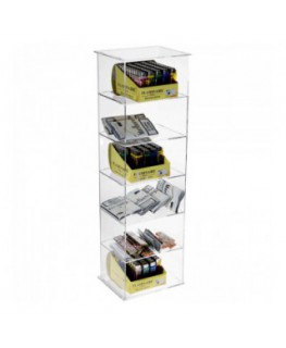 E-205 POA-D - Espositore porta accendini in plexiglass trasparente a 6 ripiani orizzontali