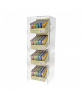 E-206 POA-B - Espositore porta accendini in plexiglass trasparente a 4 ripiani inclinati