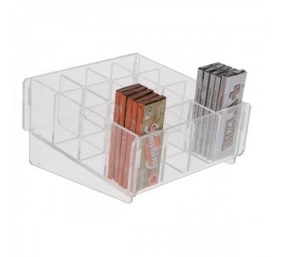 E-260 ECC - Espositore porta cartine per trinciato da banco in plexiglass trasparente - 16 postazioni