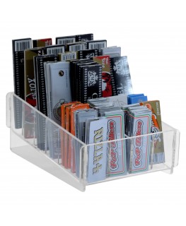 E-398 ECC-B - Espositore porta cartine per trinciato da banco in plexiglass trasparente - 24 postazioni