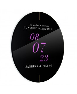 E-754 PAR-E - Partecipazione in plexiglass trasparente o colorato circolare - Diametro: 16 cm