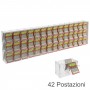 Counter or ceiling scratch card display in transparent plexiglass equipped with a front door on the retailer's side