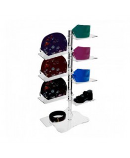 E-182 PIR-C - Piantana universale in plexiglass trasparente a 8 ripiani - Altezza tra ripiani 25 cm
