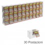 Counter or ceiling scratch card display in transparent plexiglass equipped with a front door on the retailer's side