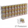 Counter or ceiling scratch card display in transparent plexiglass equipped with a front door on the retailer's side