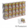 Counter or ceiling scratch card display in transparent plexiglass equipped with a front door on the retailer's side
