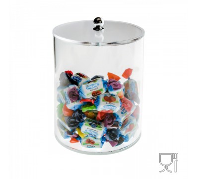E-262 PC-A - Espositore multiuso in plexiglass trasparente Con coperchio - Diametro 20 cm - Altezza 15 cm