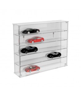 E-793 BAC-B - Bacheca/Vetrina in plexiglass trasparente scala 1:43 a 5 ripiani - Misure: 33x12x h46 cm