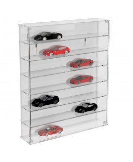 E-793 BAC-D - Bacheca/Vetrina in plexiglass trasparente scala 1:43 a 7 ripiani - Misure: 33x12x h64 cm