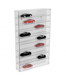 E-794 BAC-F - Bacheca/Vetrina in plexiglass trasparente scala 1:43 a 9 ripiani - Misure: 43x12x h82 cm
