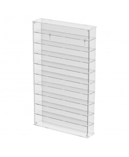 E-795 BAC-E - Bacheca/Vetrina in plexiglass trasparente scala 1:43 a 10 ripiani - Misure: 53x12x h91 cm