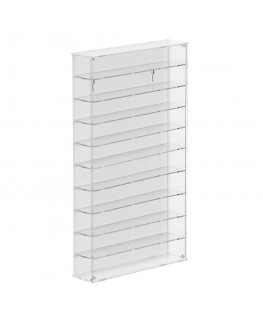 E-795 BAC-E - Bacheca/Vetrina in plexiglass trasparente scala 1:43 a 10 ripiani - Misure: 53x12x h91 cm