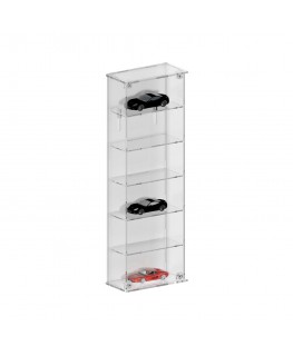 E-798 BAC-A - Bacheca/Vetrina in plexiglass trasparente scala 1:43 a 6 ripianiMisure: totali: 18x9x h51 cm - Misure: 33x9x h5...