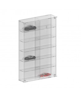 E-799 BAC-A - Bacheca/Vetrina in plexiglass trasparente scala 1:43 a 5 ripiani e 2 colonne | 10 scomparti - Misure: 48x9x h51 cm