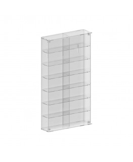 E-799 BAC-B - Bacheca/Vetrina in plexiglass trasparente scala 1:43 a 7 ripiani e 2 colonne | 14 scomparti - Misure: 48x9x h59 cm