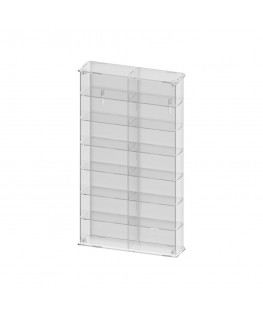 E-799 BAC-B - Bacheca/Vetrina in plexiglass trasparente scala 1:43 a 7 ripiani e 2 colonne | 14 scomparti - Misure: 48x9x h59 cm