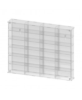 E-801 BAC-A - Bacheca/Vetrina in plexiglass trasparente scala 1:43 a 6 ripiani e 4 colonne | 24 scomparti - Misure: 63x8x h51 cm