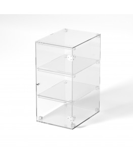 E-804 VET - Ampia vetrina espositiva in plexiglass trasparente a 3 ripiani - Misure: 30 x 40 x h60 cm