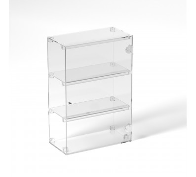 E-805 VET - Ampia vetrina espositiva in plexiglass trasparente a 3 ripiani - Misure: 40 x 20 x h60 cm