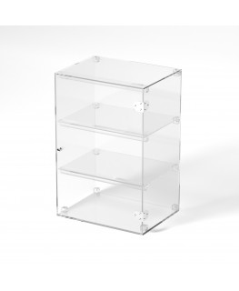 E-806 VET - Ampia vetrina espositiva in plexiglass trasparente a 3 ripiani - Misure: 40 x 30 x h60 cm