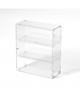 E-808 VET - Ampia vetrina espositiva in plexiglass trasparente a 3 ripiani - Misure: 50 x 20 x h60 cm