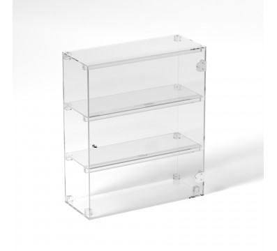E-808 VET - Ampia vetrina espositiva in plexiglass trasparente a 3 ripiani - Misure: 50 x 20 x h60 cm