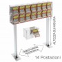 Espositore gratta e vinci da banco in plexiglass trasparente munito di sportellino frontale lato rivenditore