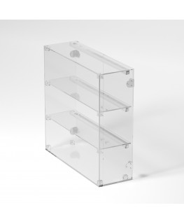 E-811 VET - Ampia vetrina espositiva in plexiglass trasparente a 3 ripiani - Misure: 60 x 20 x h60 cm