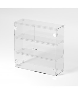 E-811 VET - Ampia vetrina espositiva in plexiglass trasparente a 3 ripiani - Misure: 60 x 20 x h60 cm